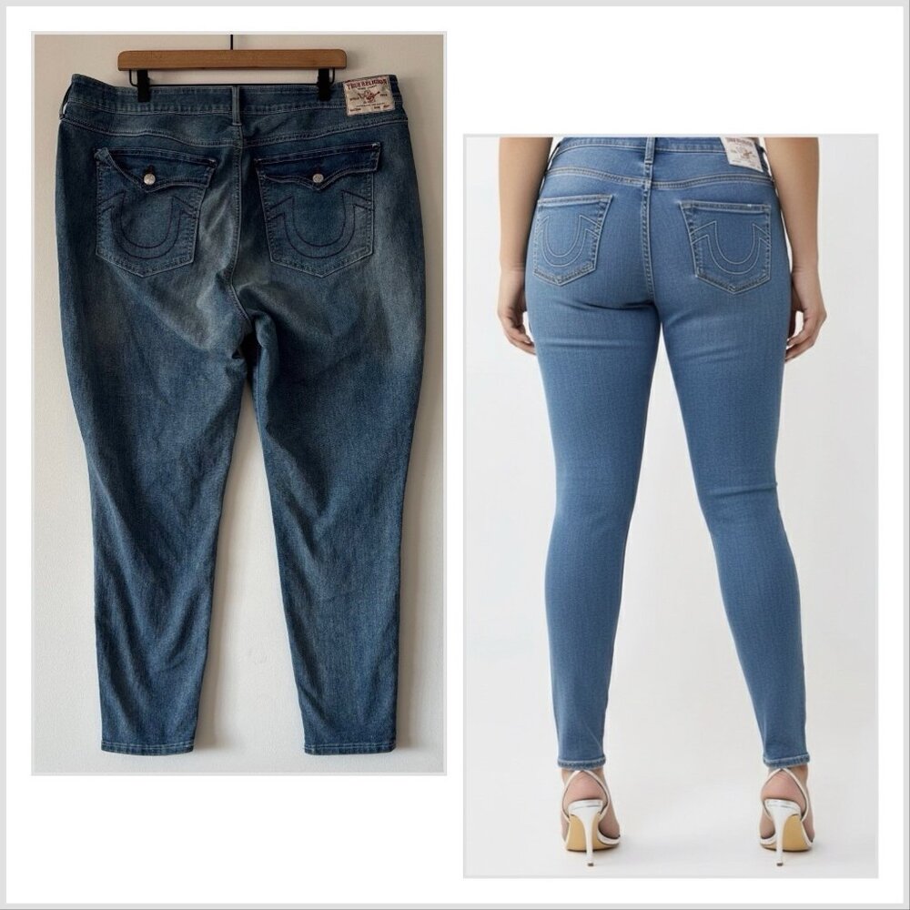True Religion Jeans Jennie Curvy Mid Rise Womens Size 38 Stretch Casual Everyday